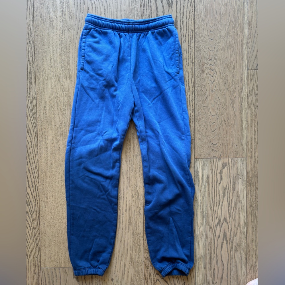 GAP Kids Boys Ombré Blue Fleece Sweatpants Elastic Bottom Pockets, Size 14-16